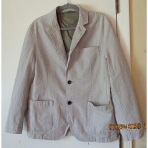 Classic Vintage Seersucker Stretch Cotton Summer GoodFellow Kenwood Blazer M